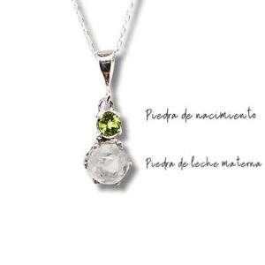Colgante Leche y Piedra de Nacimiento
